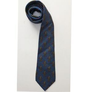 Rare vintage Etro Milano Court's Jester Silk Blue Tie